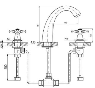 Смеситель для раковины Rav Slezak Morava retro MK333.5 Хром