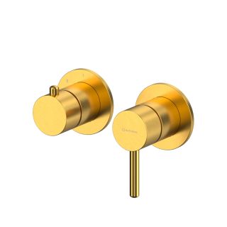 Внешняя часть смесителя на 2 потребителя WHITECROSS 2-Y1242GLB брашированное золото