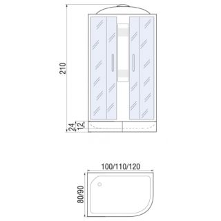 Душевая кабина River Nara 100х80 МТ R 10000003640 с поддоном