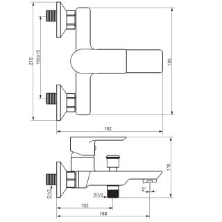 Смеситель для ванны и душа Damixa Apollo 471000001 хром