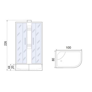 Душевая кабина River Nara 10000011841 100х80  с поддоном