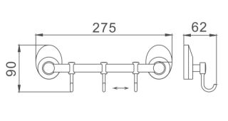 Планка с крючками для полотенец Haiba HB1615-3 хром
