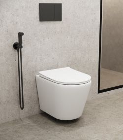 Подвесной унитаз Grossman Торнадо GR-4478MS белый матовый безободковый с тонкой крышкой