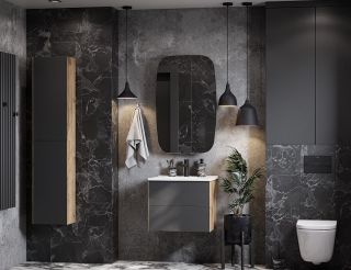 Зеркальный шкаф Акватон Сохо 60см правый графит 1A258302AJA0R