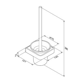 Ершик для унитаза Damixa Jupiter DA7733300 Черный Хром