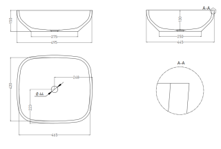 Накладная раковина Salini Gloria 08 S-Stone 1102208M 50см белый матовый