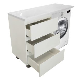 Напольная тумба с раковиной Эстет Dallas Luxe ФР-00009668 Л 105см три ящика белый