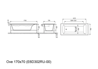 Ванна акриловая Jacob Delafon Ove E6D302RU-00 170x70 см белый