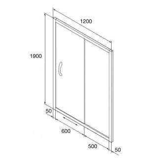 Душевая дверь Orange E02-120TCR в нишу, 120х190