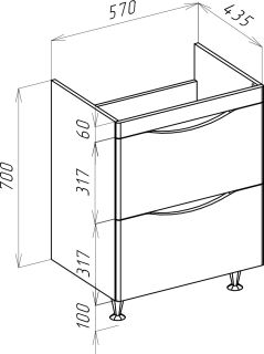 Тумба под раковину Bellezza Санриса 60см белый 00000010184