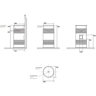 Раковина напольная Kerasan Artwork Barrel 4742K01 45см слив в пол белый