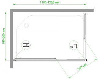 Душевой уголок Royal Bath HPD 120x80см хром RB8120HPD-C-CH