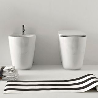 Унитаз Kerasan Nolita 531801 приставной Белый глянцевый без сиденья