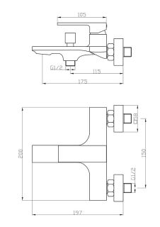 Душевая система Orange M04-944b смеситель с изливом, черный