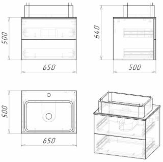 Напольная тумба под раковину Grossman Альба 106503 65см белый