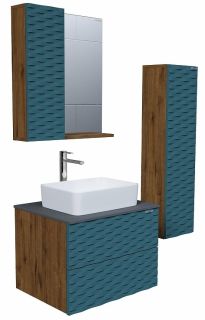 Тумба подвесная под раковину Grossman Альба 106502 65см веллингтон/бриз