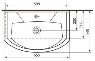 Мебельная раковина Rosa Элеганс 65 см белый