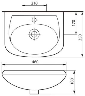 Мебельная раковина Rosa Уют 45 см