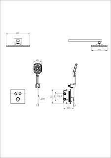 Душевой комплект Wonzon & Woghand WW-D2017-B-CR с термостатом хром