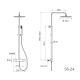 Душевая система с термостатом Knotlor SS-24/GM, вороненая сталь