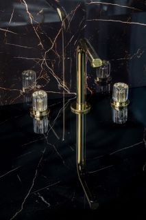 Встраиваемый смеситель для раковины Boheme Elegante 152-G-EL золото