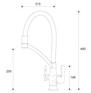 Смеситель для кухни ZORG Zorg  Sanitary ZR 346-8 YF