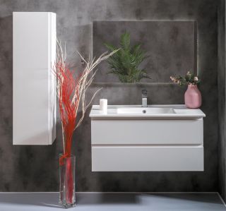 Тумба под раковину Armadi Art Capolda 100см белый + белая ручка 849-100-W