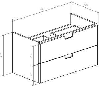 Тумба под раковину Bellezza Пегас 90см красный 00000007790