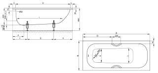 Стальная ванна Bette BetteForm 2950-000ADPLUS 180x80 см белый