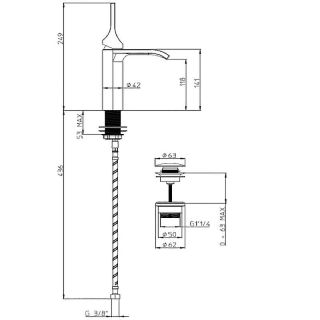 Смеситель для раковины Bossini Apice E89603.073 чёрный матовый