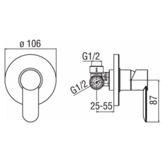 Смеситель Nobili Sand SA99108CR для душа встраиваемый