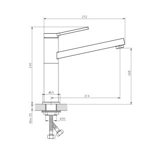 Смеситель для кухонной мойки с поворотным изливом RUSH (MS9035-36)