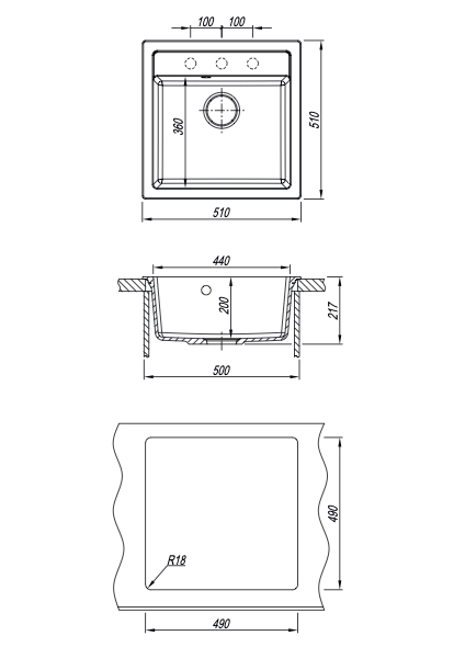 Кухонная мойка Florentina Липси 510 грей