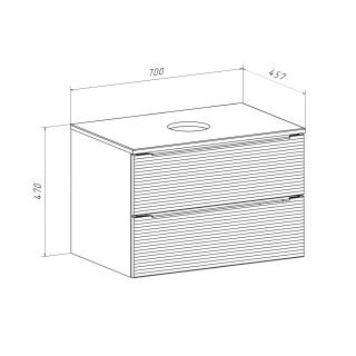 Тумба RUNO Орлеан 70 зелёный дуб натуральный подвесная под накладной умывальник (00-00002020)