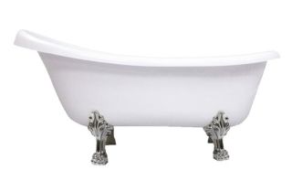 Ванна из искусственного камня AquaStone Скарлет 170x80см ножки хром