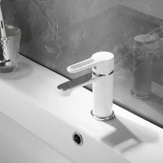 Смеситель для раковины Shevanik S8101F белый/хром