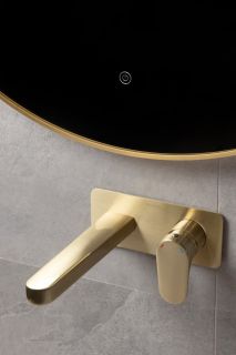 Зеркало с подсветкой Armadi Art 545-80-MG 80 см сенсорный выключатель антизапотевание золото матовое