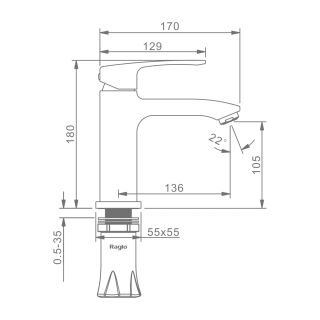 Смеситель для раковины Raglo R01.10.06 чёрный