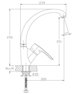 Смеситель для кухни Haiba HB4166-8 серый