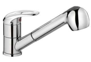 Смеситель для кухни Haiba HB6003 с выдвижной лейкой хром