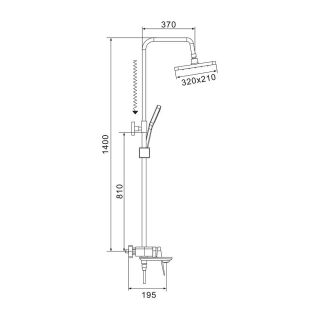 Душевая стойка Shevanik S4226H чёрный