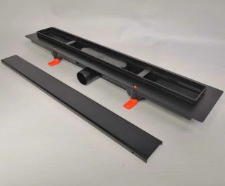 Душевой лоток Veconi Klasik Black 950 V950KB с Черной матовой решеткой под плитку