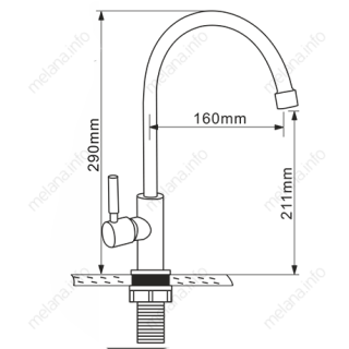 Водоразборный кран Melana MELANA-F6113 сатин