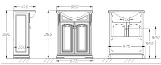 Тумба под раковину Opadiris Риспекто 65 00-00005814 Орех антикварный