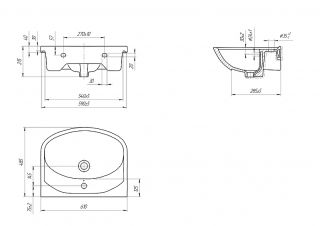 Раковина для мебели Style Line Эрика 61 ЛС-00000140