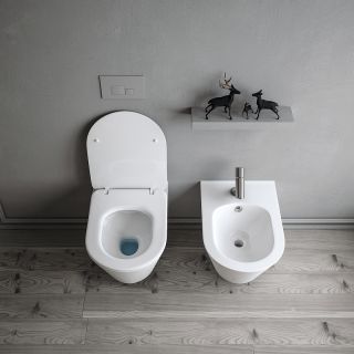 Подвесной унитаз Boheme Avva 972-2-MW с функцией биде белый матовый