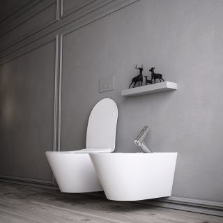 Подвесной унитаз Boheme Avva 972-W безободковый белый глянец