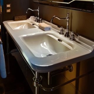 Раковина Kerasan Waldorf  4143K1bi/cr*3 Белая 150 см