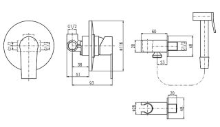 Гигиенический душ со смесителем Rav Slezak Colorado CO142 Хром