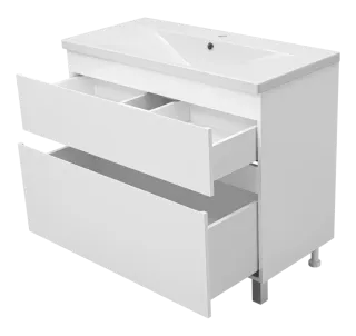 Напольная тумба под раковину Misty Лаки 100 см П-Лак-01100-0112Я белый